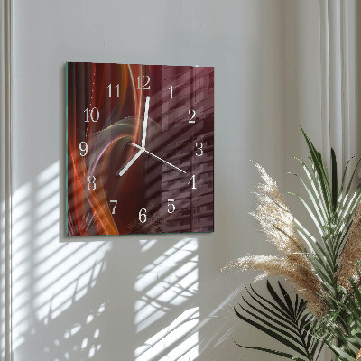 Orologio in vetro decorativo quadrato Linee astratte