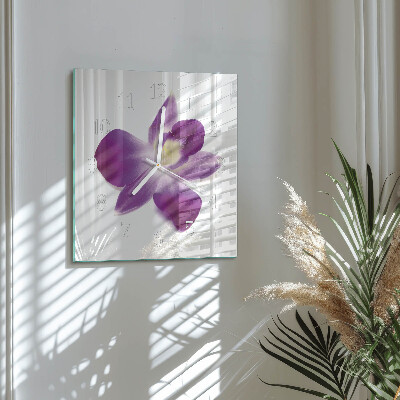 Orologio da parete quadrato Fiore di orchidea