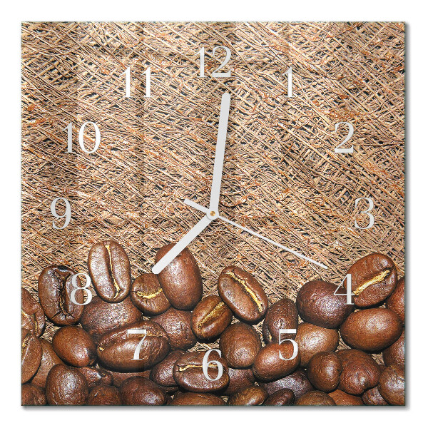 Quadrato orologio quadrato in vetro Chicchi di caffè