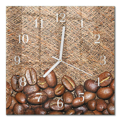 Quadrato orologio quadrato in vetro Chicchi di caffè