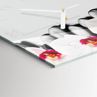 Quadrato orologio Pietre e orchidee