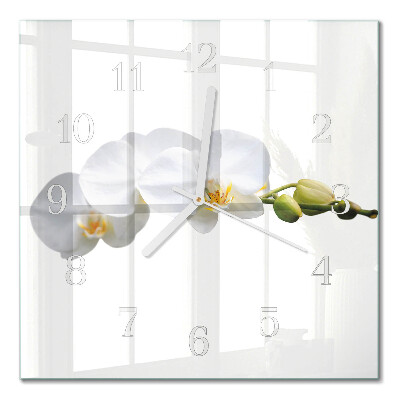 Orologio in vetro decorativo quadrato Orchidea