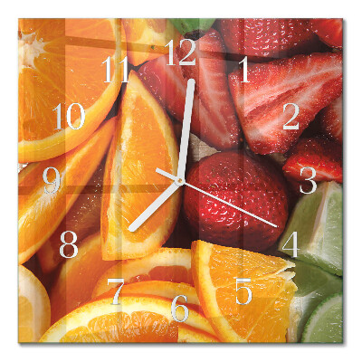 Orologio in vetro decorativo quadrato Frutta