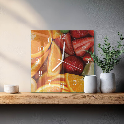 Orologio in vetro decorativo quadrato Frutta