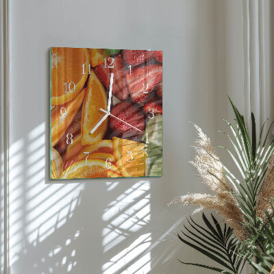 Orologio in vetro decorativo quadrato Frutta