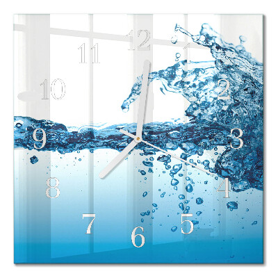 Quadrato orologio quadrato in vetro Acqua