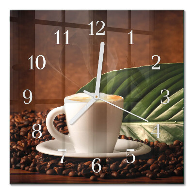 Orologio da parete quadrato Una tazza di caffè