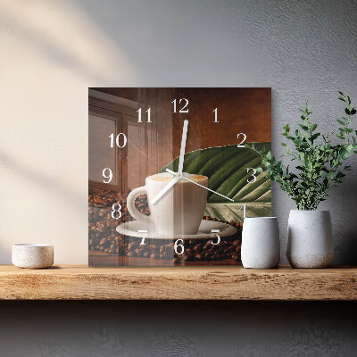 Orologio da parete quadrato Una tazza di caffè