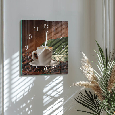 Orologio da parete quadrato Una tazza di caffè