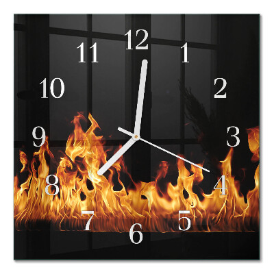 Orologio in vetro decorativo quadrato Fuoco