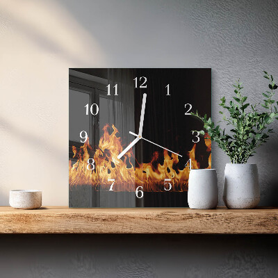 Orologio in vetro decorativo quadrato Fuoco