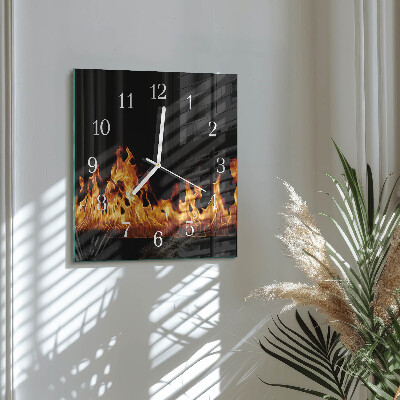 Orologio in vetro decorativo quadrato Fuoco