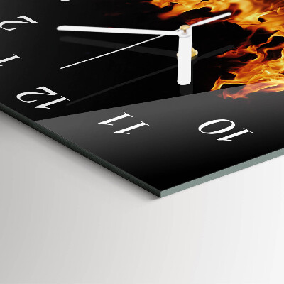 Orologio in vetro decorativo quadrato Fuoco