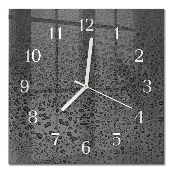Quadrato orologio quadrato in vetro Gocce d'acqua