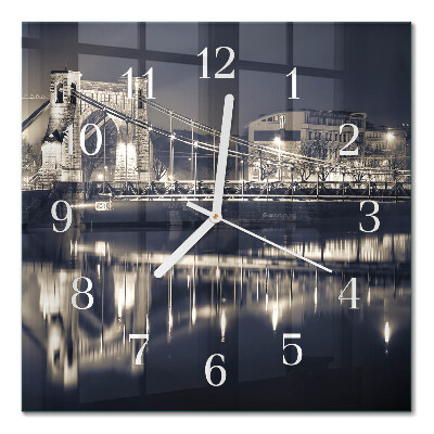 Quadrato orologio quadrato in vetro Ponte