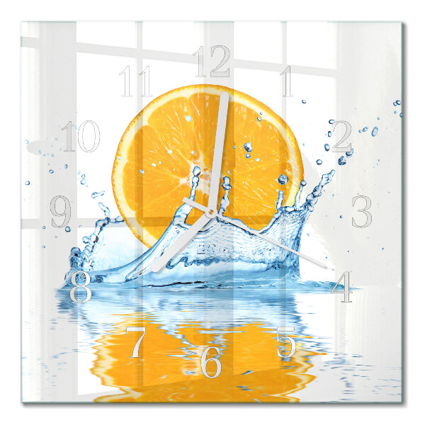 Orologio da parete quadrato Acqua arancione