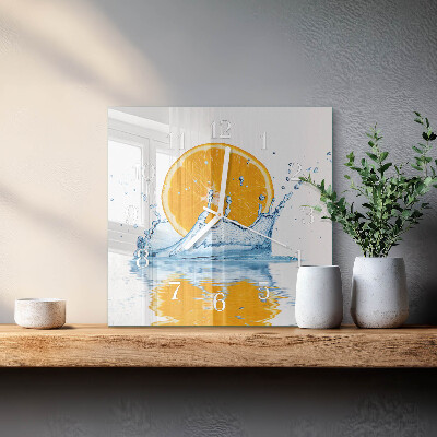 Orologio da parete quadrato Acqua arancione
