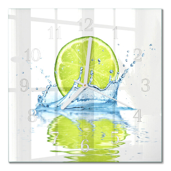 Orologio da parete quadrato Acqua con lime