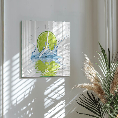 Orologio da parete quadrato Acqua con lime