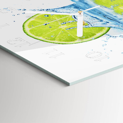 Orologio da parete quadrato Acqua con lime