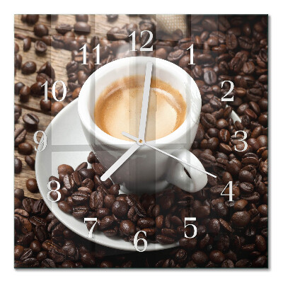 Quadrato orologio Una tazza di caffè