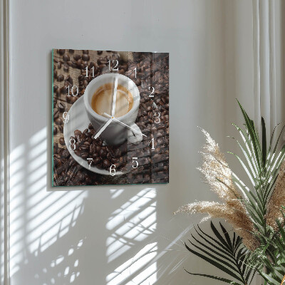 Quadrato orologio Una tazza di caffè