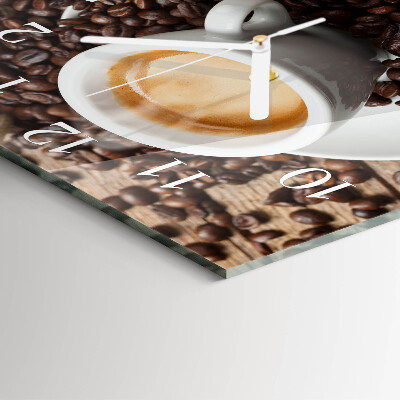 Quadrato orologio Una tazza di caffè