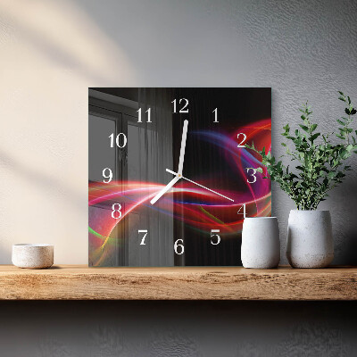 Orologio in vetro decorativo quadrato Linee astratte