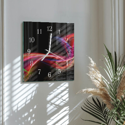 Orologio in vetro decorativo quadrato Linee astratte