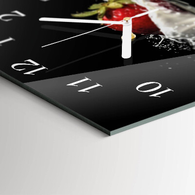 Orologio in vetro decorativo quadrato Fragola