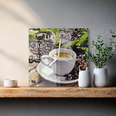 Orologio da parete quadrato Una tazza di caffè