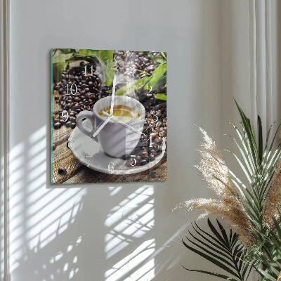 Orologio da parete quadrato Una tazza di caffè