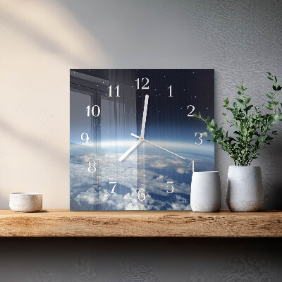 Orologio in vetro decorativo quadrato L'universo della Terra
