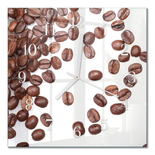 Orologio in vetro decorativo quadrato Chicchi di caffè