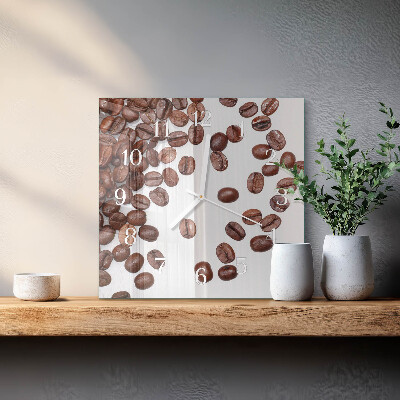 Orologio in vetro decorativo quadrato Chicchi di caffè