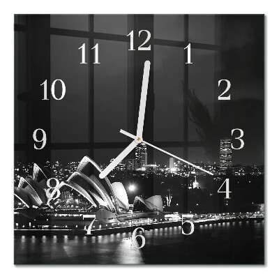 Orologio in vetro decorativo quadrato Orizzonte di Sydney