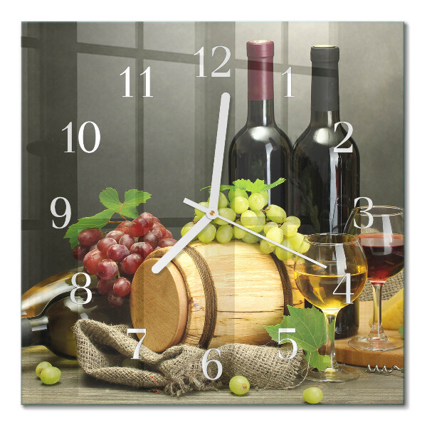Orologio da parete quadrato Uva per il vino