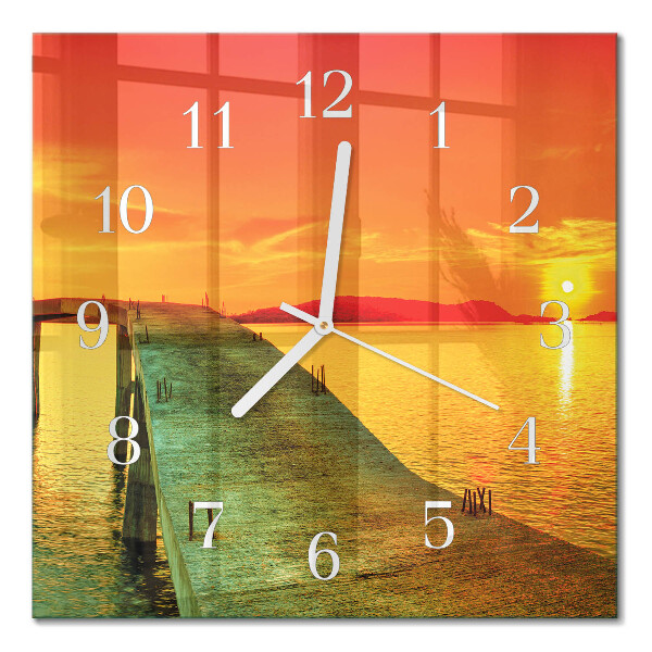 Orologio in vetro decorativo quadrato Ponte