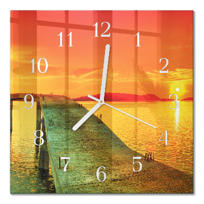 Orologio in vetro decorativo quadrato Ponte