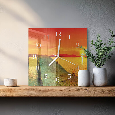 Orologio in vetro decorativo quadrato Ponte