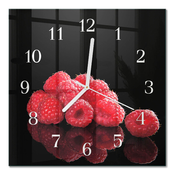 Orologio in vetro decorativo quadrato Lamponi