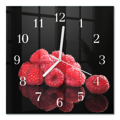 Orologio in vetro decorativo quadrato Lamponi
