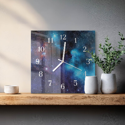 Orologio in vetro decorativo quadrato Cielo stellato