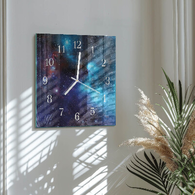 Orologio in vetro decorativo quadrato Cielo stellato