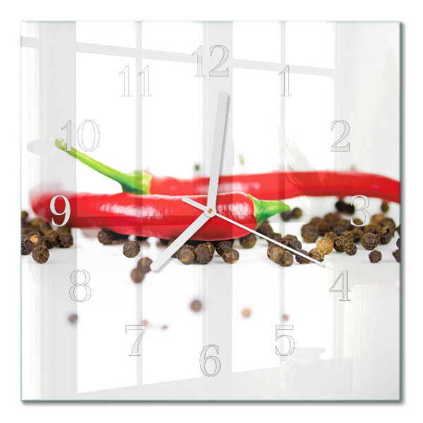 Orologio in vetro decorativo quadrato Grani di pepe