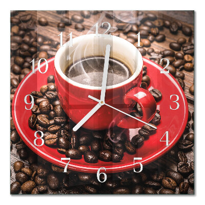 Orologio da parete quadrato Una tazza di caffè