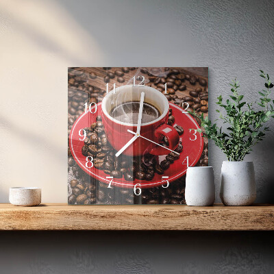 Orologio da parete quadrato Una tazza di caffè