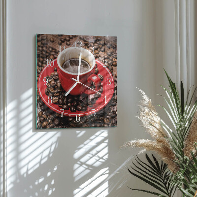 Orologio da parete quadrato Una tazza di caffè