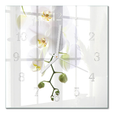 Orologio in vetro decorativo quadrato Orchidea