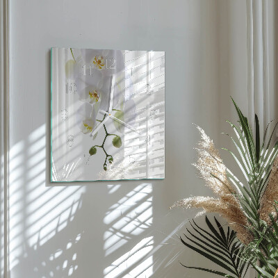 Orologio in vetro decorativo quadrato Orchidea